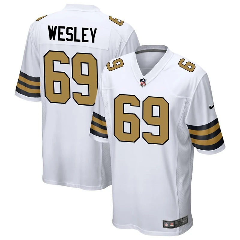 Barry Wesley Men's Nike White New Orleans Saints Alternate Custom Game Jersey