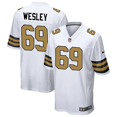 Barry Wesley Men's Nike White New Orleans Saints Alternate Custom Game Jersey