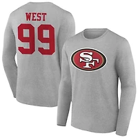 Men's Gray San Francisco 49ers Team Authentic Personalized Name & Number Long Sleeve T-Shirt