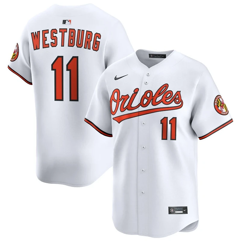 Jordan Westburg Men's Nike White Baltimore Orioles Home Limited Custom Jersey