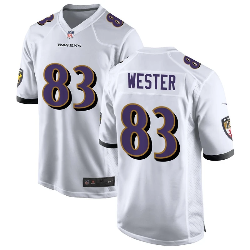 LaJohntay Wester Men's Nike White Baltimore Ravens Custom Game Jersey
