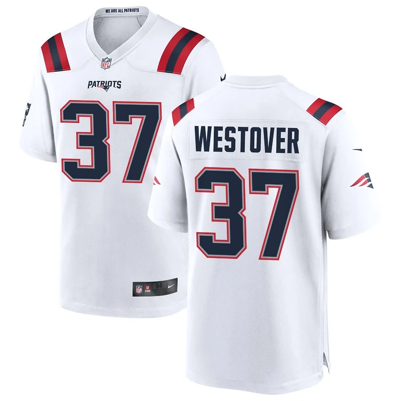 Jack Westover Men's Nike White New England Patriots Custom Game Jersey