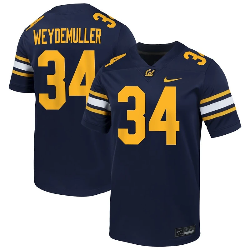 Tobey Weydemuller Men's Nike Navy Cal Bears NIL Pick-A-Player Football Game Jersey