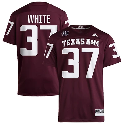 Tyler White Men's adidas  Maroon Texas A&M Aggies NIL Pick-A-Player Home Premier Football Jersey