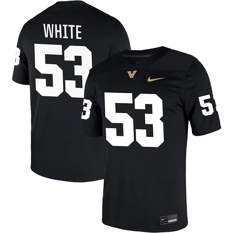 Jordan White Men's Nike Black Vanderbilt Commodores NIL Pick-A-Player Game Jersey