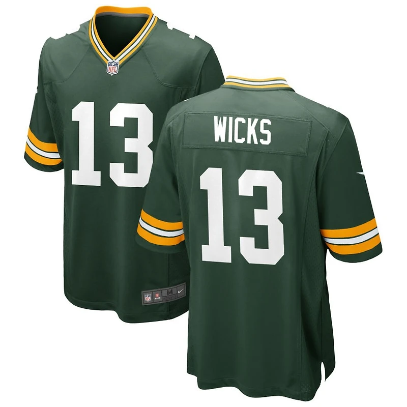 Dontayvion Wicks Men's Nike Green Green Bay Packers Custom Game Jersey