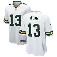 Dontayvion Wicks Men's Nike White Green Bay Packers Custom Game Jersey