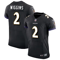Nate Wiggins Men's Nike Black Baltimore Ravens Speed Machine Elite Custom Jersey