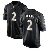 Nate Wiggins Men's Nike Black Baltimore Ravens Alternate Custom Game Jersey