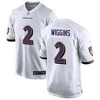 Nate Wiggins Men's Nike White Baltimore Ravens Custom Game Jersey