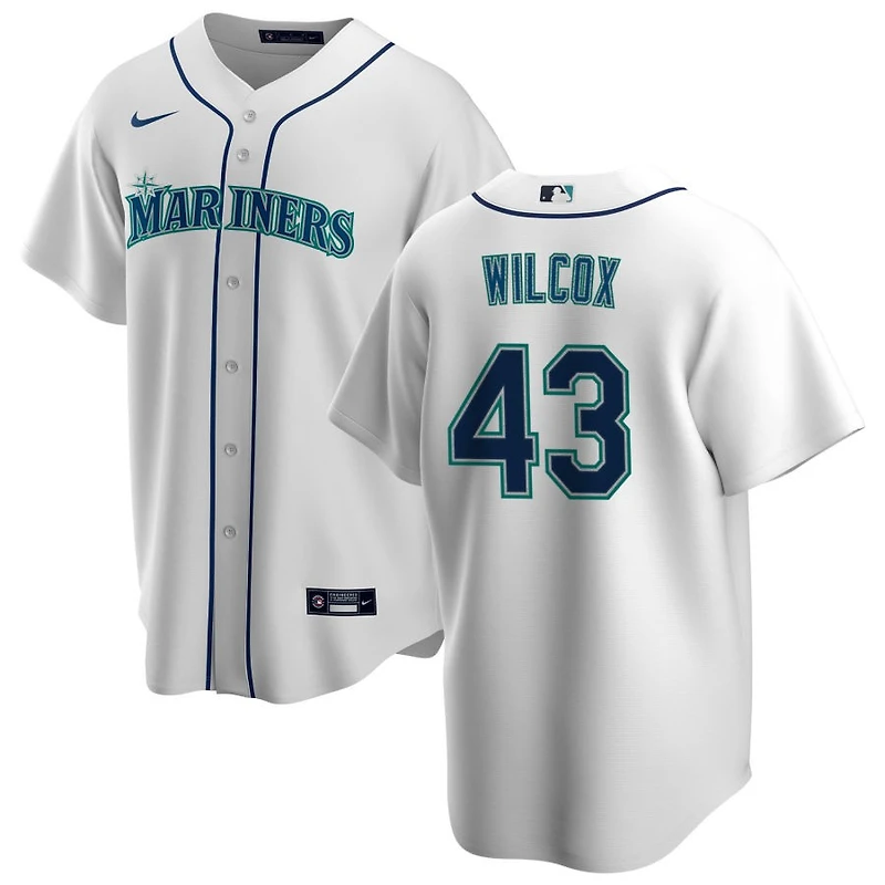 Cole Wilcox Men's Nike White Seattle Mariners Home Replica Custom Jersey