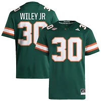 Kellen Wiley Jr Men's adidas  Green Miami Hurricanes NIL Pick-A-Player Alternate Premier Football Jersey