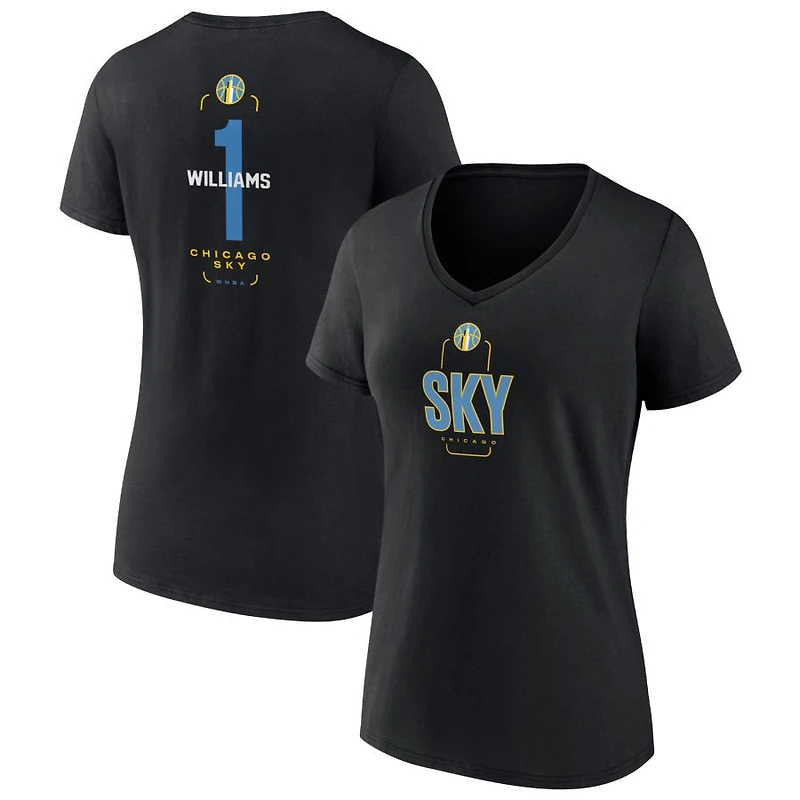 Women's Black Chicago Sky Center Court Name & Number Custom V-Neck T-Shirt