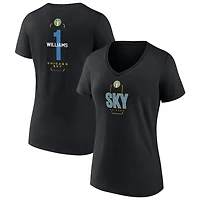 Women's Black Chicago Sky Center Court Name & Number Custom V-Neck T-Shirt