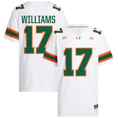 Emory Williams Men's adidas White Miami Hurricanes NIL Pick-A-Player White Premier Football Jersey
