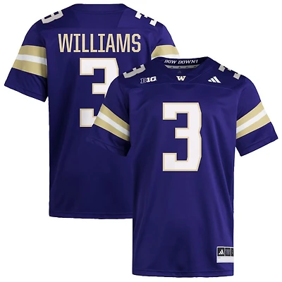 Rashid Williams Men's adidas  Purple Washington Huskies NIL Pick-A-Player Home Premier Football Jersey