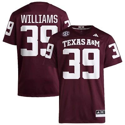 Whitaker Williams Men's adidas  Maroon Texas A&M Aggies NIL Pick-A-Player Home Premier Football Jersey