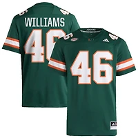 Andres Williams Men's adidas  Green Miami Hurricanes NIL Pick-A-Player Alternate Premier Football Jersey