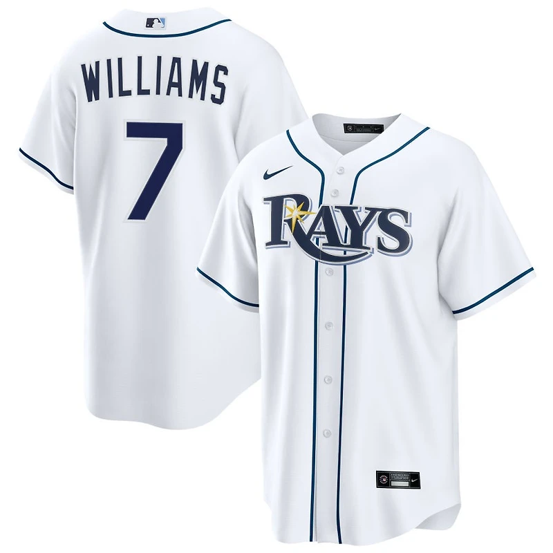 Carson Williams Men's Nike  White Tampa Bay Rays Home Custom Replica Jersey