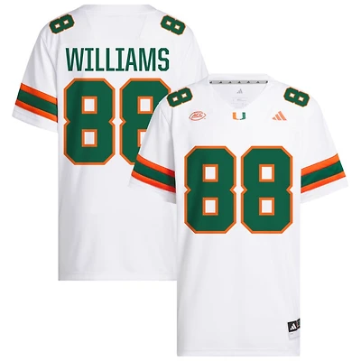 Riley Williams Men's adidas White Miami Hurricanes NIL Pick-A-Player White Premier Football Jersey