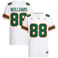 Riley Williams Men's adidas  White Miami Hurricanes NIL Pick-A-Player White Premier Football Jersey