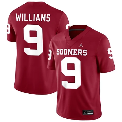 Gentry Williams Men's Jordan Brand Crimson Oklahoma Sooners NIL Pick-A-Player Football Replica Jersey