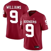 Gentry Williams Men's Jordan Brand Crimson Oklahoma Sooners NIL Pick-A-Player Football Replica Jersey