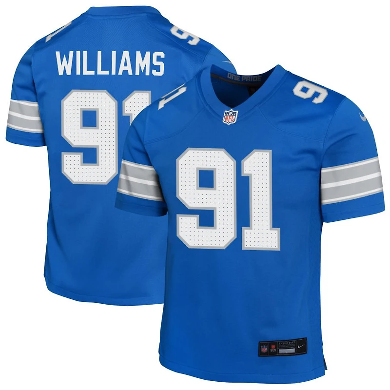 Tyleik Williams Youth Nike Blue Detroit Lions Custom Game Jersey