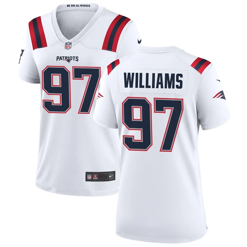 Milton Williams Women's Nike New England Patriots White Custom Game Jersey