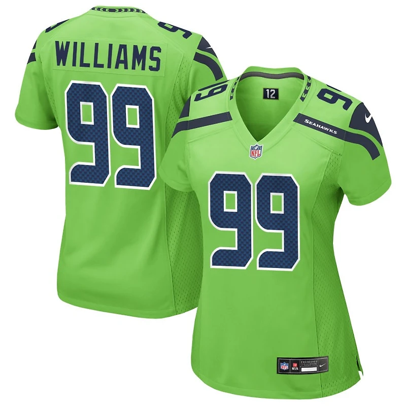 Leonard Williams Women's Nike Neon Green Seattle Seahawks Alternate Custom Game Jersey