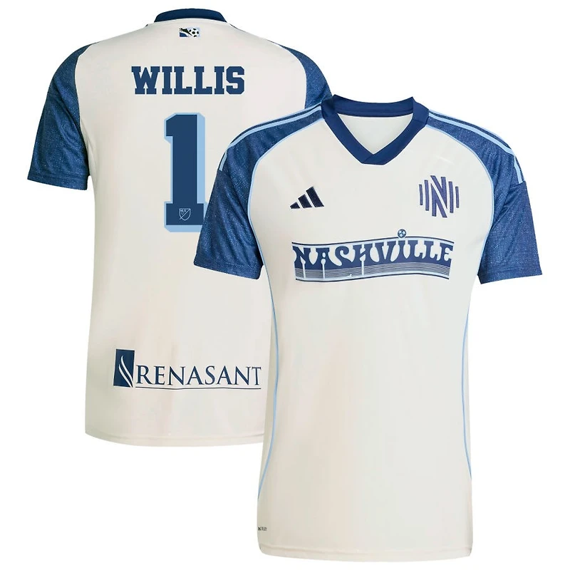 Joe Willis Men's adidas White Nashville SC 2025 Third Replica Custom Jersey
