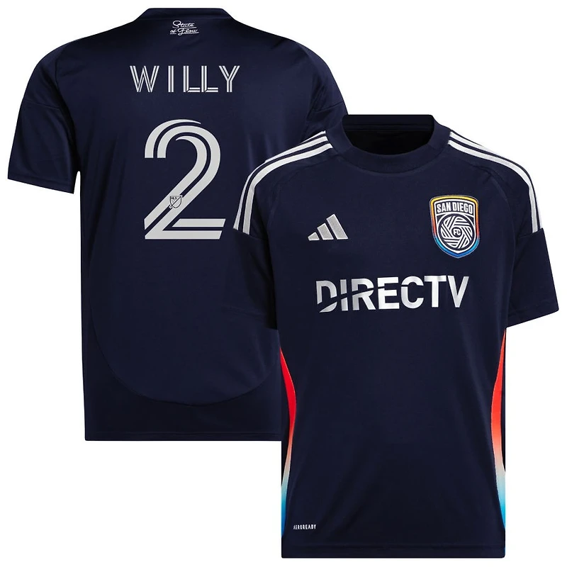 Willy Kumado Willy Youth adidas  Navy San Diego FC 2025 State of Flow Replica Custom Jersey