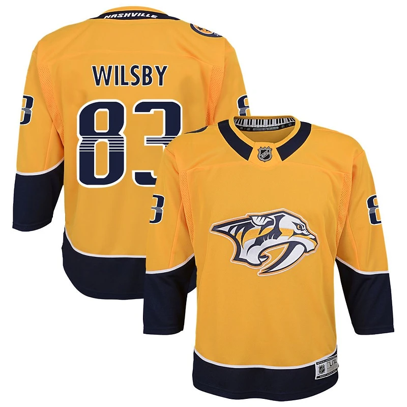 Adam Wilsby Youth Yellow Nashville Predators Home Premier Custom Jersey