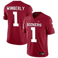 Marcus Wimberly Men's Jordan Brand Crimson Oklahoma Sooners NIL Pick-A-Player Football Replica Jersey