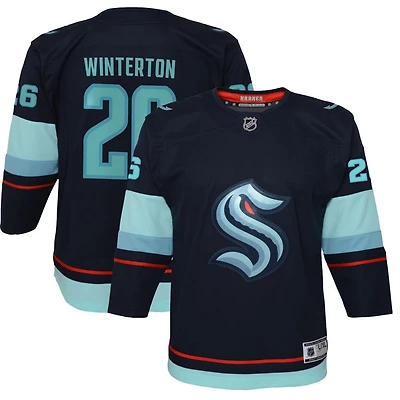 Ryan Winterton Youth Navy Seattle Kraken Home Premier Custom Jersey