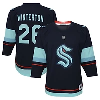 Ryan Winterton Youth Navy Seattle Kraken Home Replica Custom Jersey