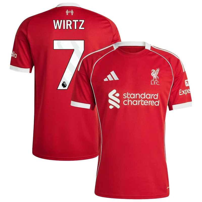 Florian Wirtz Men's adidas  Red Liverpool 2025/26 Home Custom Replica Jersey