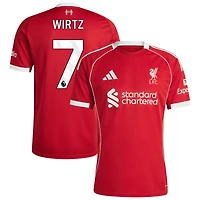 Florian Wirtz Men's adidas  Red Liverpool 2025/26 Home Custom Replica Jersey