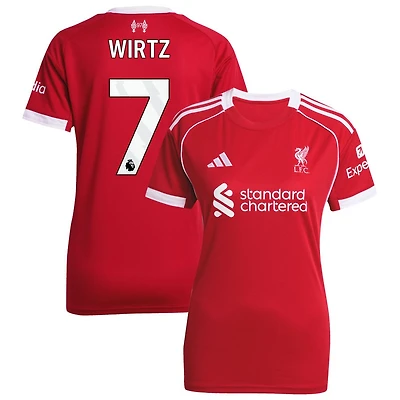 Florian Wirtz Women's adidas  Red Liverpool 2025/26 Home Custom Replica Jersey