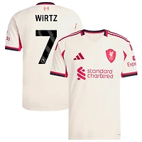 Florian Wirtz Men's adidas  White Liverpool 2025/26 Away Replica Custom Jersey