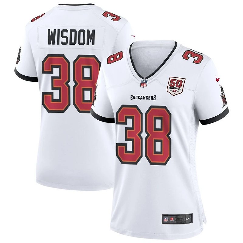 Rashad Wisdom Women's Nike White Tampa Bay Buccaneers 50th Season Custom Game Jersey