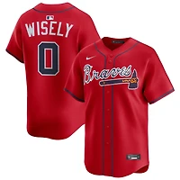 Brett Wisely Men's Nike Red Atlanta Braves Alternate Limited Custom Jersey