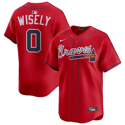 Brett Wisely Men's Nike Red Atlanta Braves Alternate Limited Custom Jersey