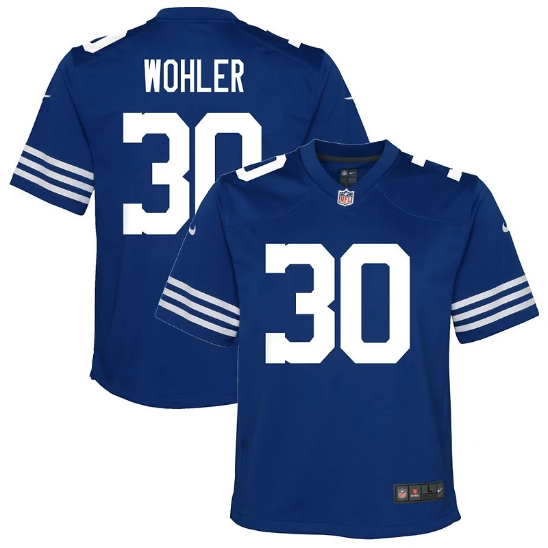 Hunter Wohler Youth Nike Royal Indianapolis Colts Alternate Custom Game Jersey