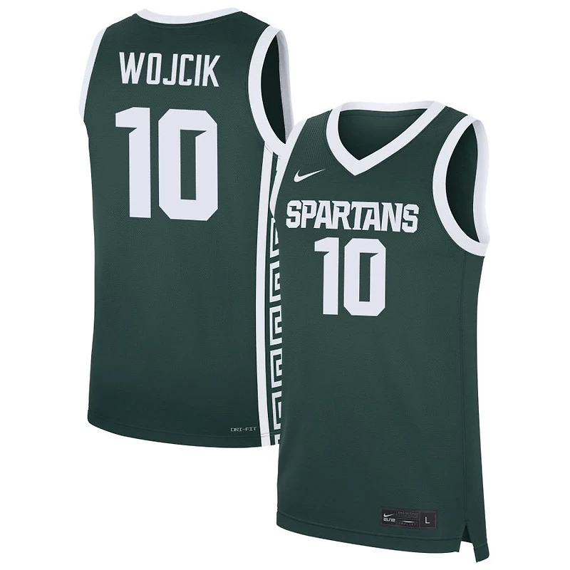 Denham Wojcik Men's Nike Green Michigan State Spartans NIL Pick-A-Player Men's Basketball Jersey