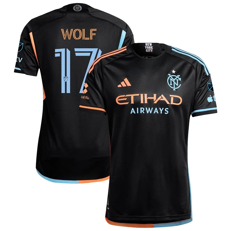 Hannes Wolf Men's adidas  Black New York City FC 2024 24/7 Kit Authentic Custom Jersey