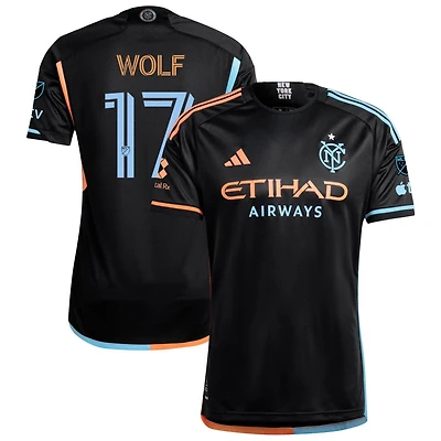 Hannes Wolf Men's adidas  Black New York City FC 2024 24/7 Kit Authentic Custom Jersey