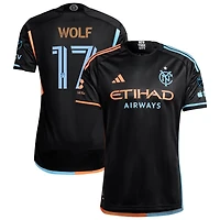 Hannes Wolf Men's adidas  Black New York City FC 2024 24/7 Kit Authentic Custom Jersey