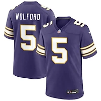 John Wolford Men's Nike Purple Minnesota Vikings Classic Custom Game Jersey