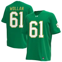 Robbie Wollan Men's Under Armour Kelly Green Notre Dame Fighting Irish Alternate NIL Pick-A-Player Replica Football Jersey